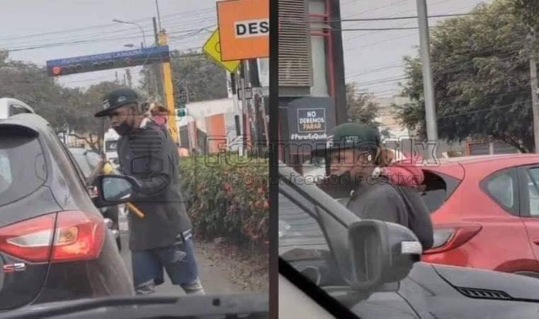 Se vuelve viral en redes sociales, un hombre que limpia vidrios cargando a su perrito