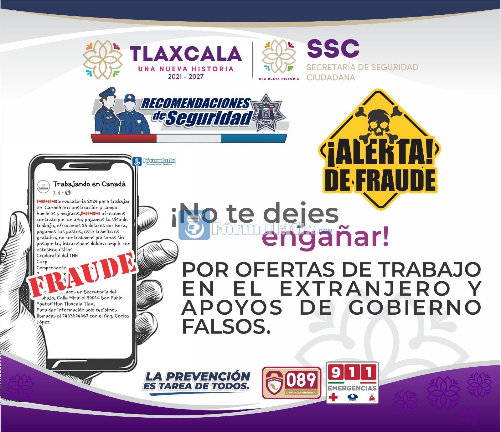 EMITE SSC ALERTA SOBRE OFERTAS DE TRABAJO EN EL EXTRANJERO Y APOYOS DE GOBIERNO FALSAS