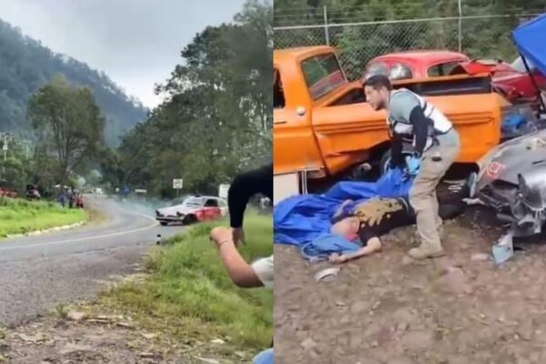 Aparatoso accidente en la Carrera Panamericana deja 9 lesionados