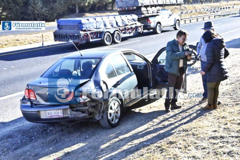 Se registra choque múltiple sobre el libramiento Apizaco-Huamantla, pasando Ciudad Judicial.