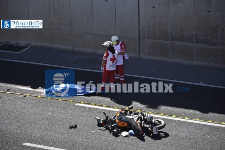 Desecho termina motociclista en la carretera Apizaco-Tlaxcala zona la «Y»