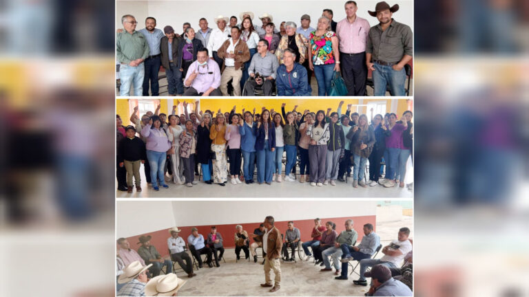 Desde Nanacamilpa, Miriam Martínez escucha a mujeres líderes y productores del campo que piden mayor respaldo. 