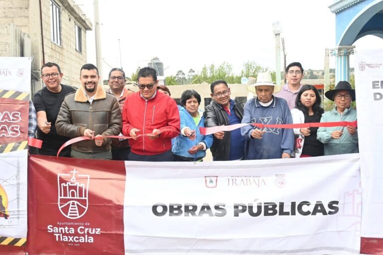 Rehabilitan drenaje en Santa Cruz Tlaxcala; benefician a 50 habitantes