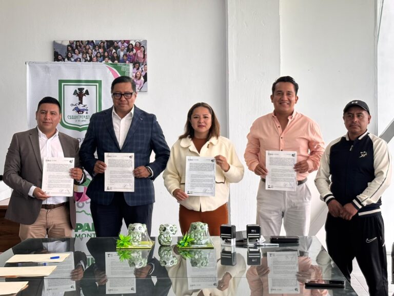 Firma Ana Lucía Arce convenio para brindar en San Pablo del Monte servicios del ISSSTE